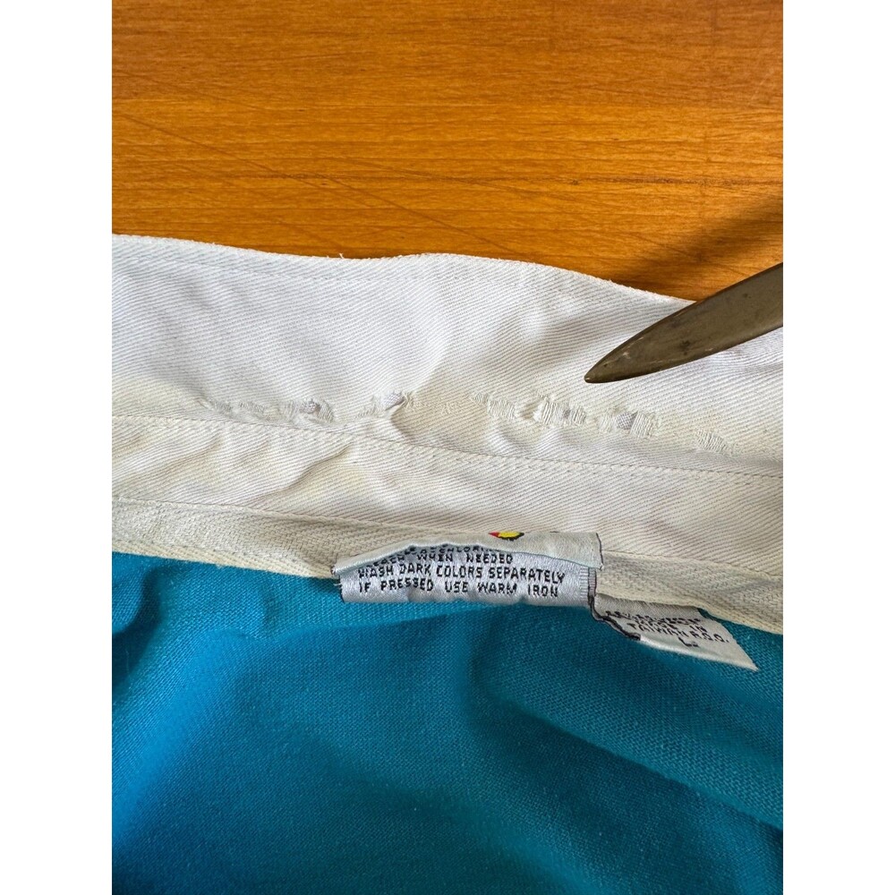 Vtg 90’s Blokecore Preppy Cotton Rugby Shirt Blue/White Colorblock Men L - Picture 16 of 16